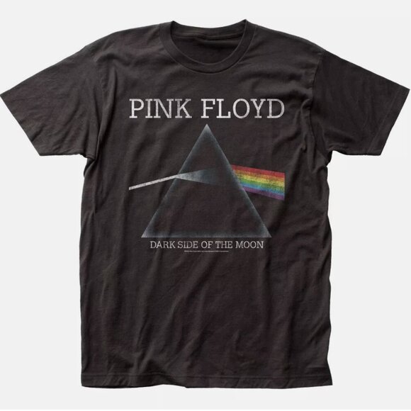 Pink Floyd The Dark Side of the Moon Distressed T Shirt Rock Shirt Tee New Black - Picture 1 of 2